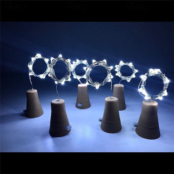 10PCS 2M LED Solar Bottle Stopper Cork String Lights, 20 LEDs Copper Wire Fairy Lights for Christmas Outdoor Garden Decoration, Weddings and Parties 2