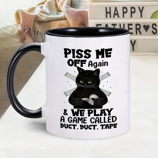 1pc 11oz Ceramic Coffee Mug with Black Cat Design for Home and Office Use - Perfect Gift for Coffee Lovers 2025 - US $14.49