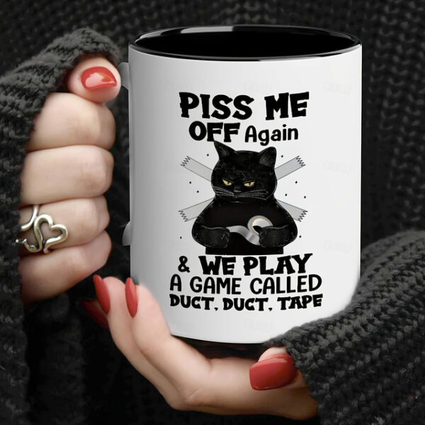 1pc 11oz Ceramic Coffee Mug with Black Cat Design for Home and Office Use - Perfect Gift for Coffee Lovers 2025 - US $14.49