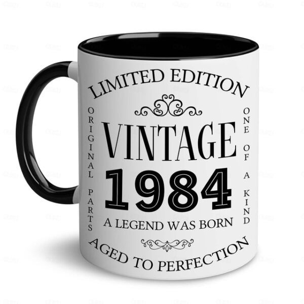 1pc Birthday Mugs Gifts For Men and Women Ceramic 1984 Coffee Mugs 40th Birthday Gift Ideas 40 Year Old Birthday Gifts for Mom Dad Family Birthday Val