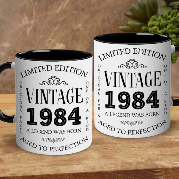 1pc Birthday Mugs Gifts For Men and Women Ceramic 1984 Coffee Mugs 40th Birthday Gift Ideas 40 Year Old Birthday Gifts for Mom Dad Family Birthday Val