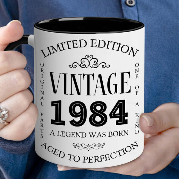 1pc Birthday Mugs Gifts For Men and Women Ceramic 1984 Coffee Mugs 40th Birthday Gift Ideas 40 Year Old Birthday Gifts for Mom Dad Family Birthday Val