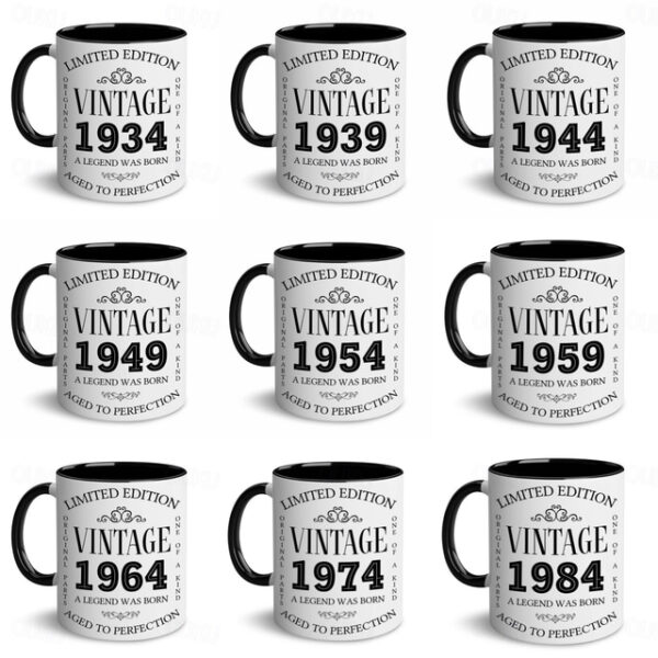 1pc Birthday Mugs Gifts For Men and Women Ceramic 1984 Coffee Mugs 40th Birthday Gift Ideas 40 Year Old Birthday Gifts for Mom Dad Family Birthday Val