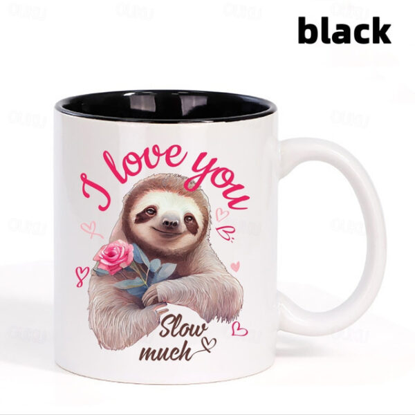 1PC I Love You Slow Much Coffee Mug Ceramic Coffee Cups Cute Sloth Water Cups Summer Winter Drinkware Birthday Gifts Holiday Gifts New Year Gifts Vale