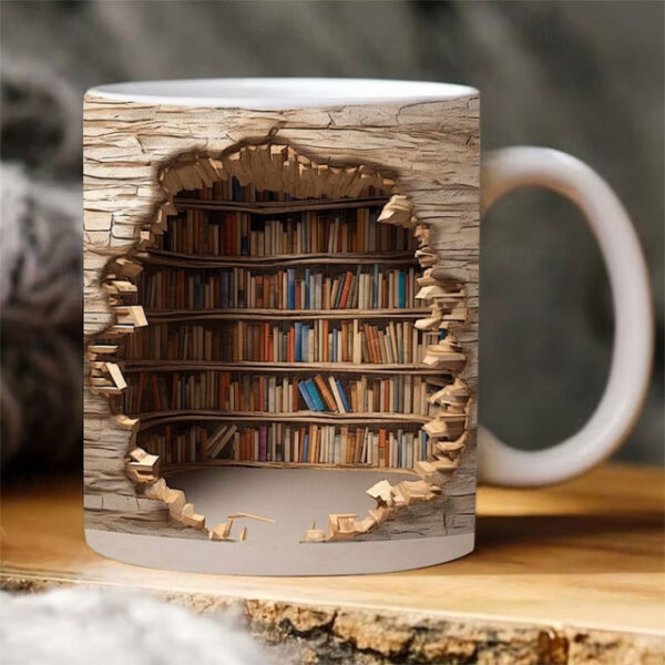 3D Bookshelf Mug Sublimation, 3D Book Mug Wrap, 11oz And 15 Oz Mug Design, 3D Mug Wrap, 11oz Mug Png, 15oz Mug PNG Book Lover Mug Coffee Mug 2025 - US