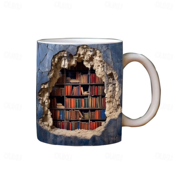 3D Bookshelf Mug Sublimation, 3D Book Mug Wrap, 11oz And 15 Oz Mug Design, 3D Mug Wrap, 11oz Mug Png, 15oz Mug PNG Book Lover Mug Coffee Mug 2025 - US