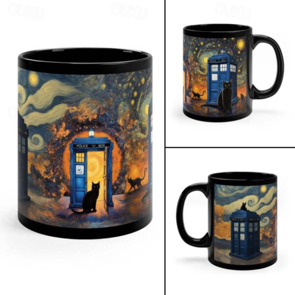 Ceramic Doctor Insp Mug Tardis-Inspired Creation Perfect for Creative Souls and Fans of Doctor Who, Making It an Ideal Gift for Those Who Appreciate I