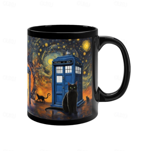 Ceramic Doctor Insp Mug Tardis-Inspired Creation Perfect for Creative Souls and Fans of Doctor Who, Making It an Ideal Gift for Those Who Appreciate I