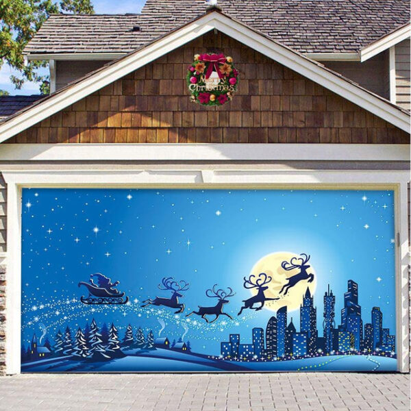 Christmas Backdrop Cloth Outdoor Garage Door Sticker Tapestry Cloth Holiday Party Decoration Matching Hanging Cloth Large Size Comes 2025 - US $24.99