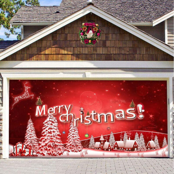 Christmas Backdrop Cloth Outdoor Garage Door Sticker Tapestry Cloth Holiday Party Decoration Matching Hanging Cloth Large Size Comes 2025 - US $24.99