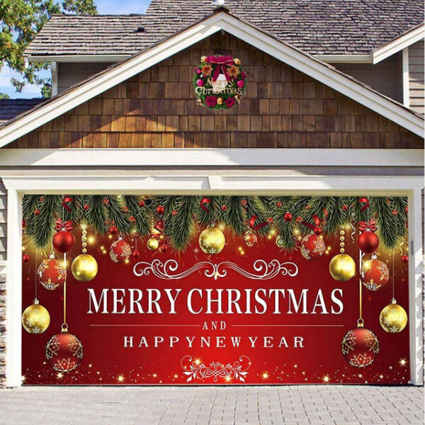 Christmas Backdrop Cloth Outdoor Garage Door Sticker Tapestry Cloth Holiday Party Decoration Matching Hanging Cloth Large Size Comes 2025 - US $24.99