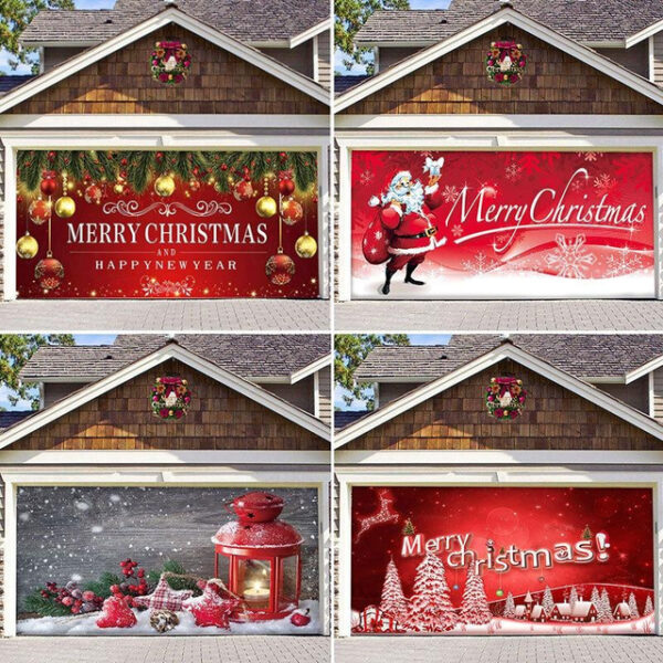 Christmas Backdrop Cloth Outdoor Garage Door Sticker Tapestry Cloth Holiday Party Decoration Matching Hanging Cloth Large Size Comes 2025 - US $24.99