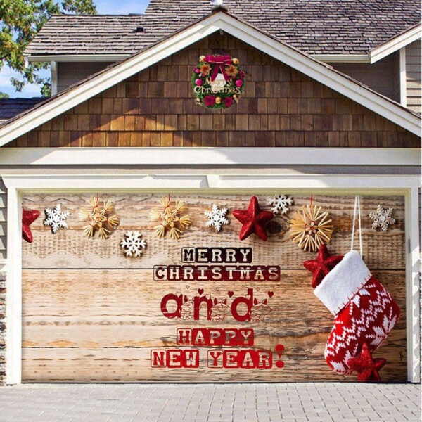 Christmas Backdrop Cloth Outdoor Garage Door Sticker Tapestry Cloth Holiday Party Decoration Matching Hanging Cloth Large Size Comes 2025 - US $24.99