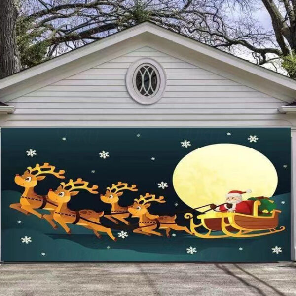 Christmas Backdrop Cloth Outdoor Garage Door Sticker Tapestry Cloth Holiday Party Decoration Matching Hanging Cloth Large Size Comes 2025 - US $24.99