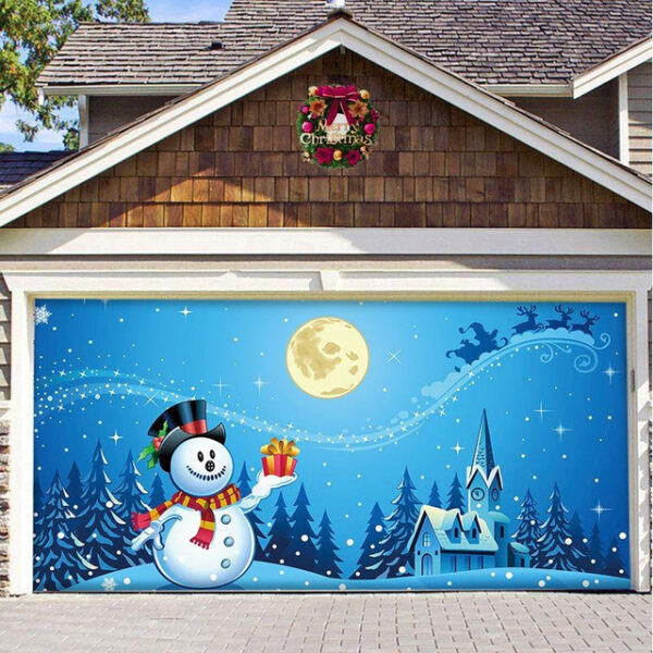 Christmas Backdrop Cloth Outdoor Garage Door Sticker Tapestry Cloth Holiday Party Decoration Matching Hanging Cloth Large Size Comes 2025 - US $24.99