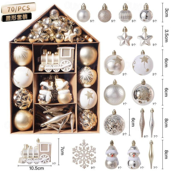 Christmas Baubles 70 House Painted Christmas Electroplating Gift Package Christmas Tree Ornaments Christmas Ball Set Ball 2025 - US $19.99