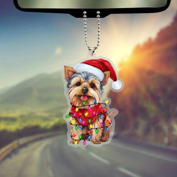 Christmas Dog Tree Decoration, Birthday Parties Xmas Ornament, Adds A Spooky Touch To Your Car Rearview Mirror And Christmas Tree Decorations Keychain