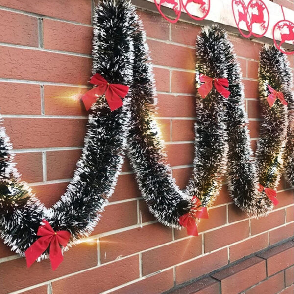 Christmas Shiny Garland with Light,Christmas Tinsel Garland Window Wall Decoration Christmas Tree Garland Hanging Decorations for Christmas Party Indo