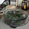 Christmas Wreath Storage Bag 24 Inch - Clear PVC Plastic for All View Durable Plastic Fabric Dual Zippered Bag for Holiday Artificial Christmas Wreath