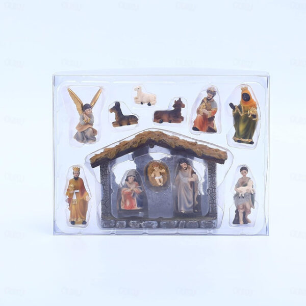 Colorful Resin Nativity Set with Creche - Christmas Nativity Scene for Indoor Holiday Decor - Family-Friendly Christmas Decorations Christmas Nativity