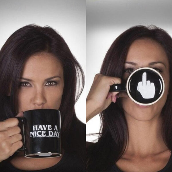 Creative Mug Have a Nice Day Coffee Mug Middle Finger Funny Cup for Coffee Milk Tea Cups Novelty Gifts 11OZ 2025 - US $14.49