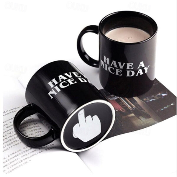 Creative Mug Have a Nice Day Coffee Mug Middle Finger Funny Cup for Coffee Milk Tea Cups Novelty Gifts 11OZ 2025 - US $14.49