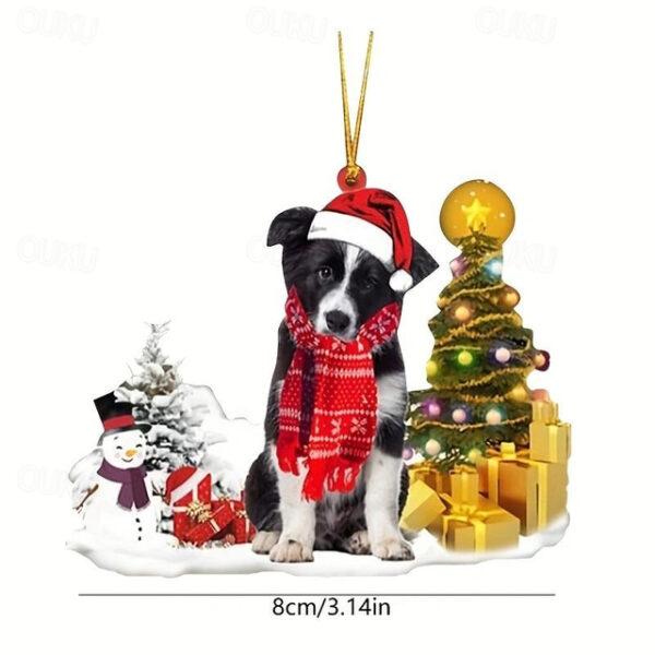 Creative New Car Pendant Christmas Dog Snowman Ornament Christmas Tree Pendant Acrylic Backpack Pendant Xmas Gift 2025 - US $7.49