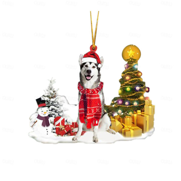 Creative New Car Pendant Christmas Dog Snowman Ornament Christmas Tree Pendant Acrylic Backpack Pendant Xmas Gift 2025 - US $7.49