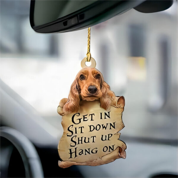 Dog Car Hanging Ornament,Acrylic 2D Flat Dog in The Hands of God Printed 2D Flat Keychain, Optional Acrylic Ornament and Car Rear View Mirror Accessor