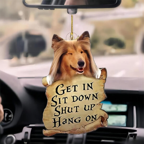 Dog Car Hanging Ornament,Acrylic 2D Flat Dog in The Hands of God Printed 2D Flat Keychain, Optional Acrylic Ornament and Car Rear View Mirror Accessor