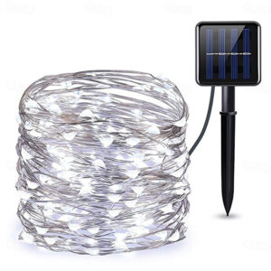 Elegant Wedding Reception Party Outdoor Solar LED String Lights Wedding Decoration 10M 33ft 100 LED 8 Lighting Modes Waterproof Fairy Lights Garden Ch