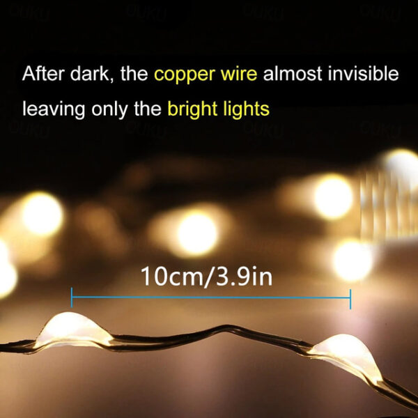 Elegant Wedding Reception Party Outdoor Solar LED String Lights Wedding Decoration 10M 33ft 100 LED 8 Lighting Modes Waterproof Fairy Lights Garden Ch