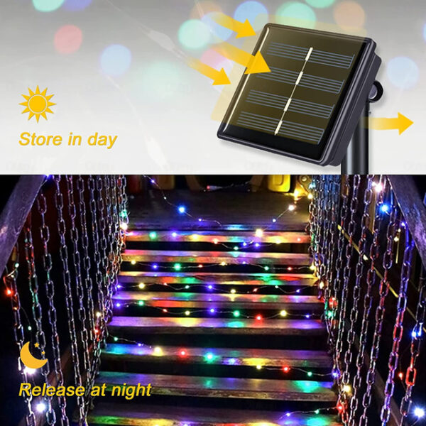 Elegant Wedding Reception Party Outdoor Solar LED String Lights Wedding Decoration 10M 33ft 100 LED 8 Lighting Modes Waterproof Fairy Lights Garden Ch