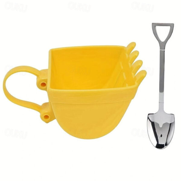 Excavator Bucket Coffee Mug, 330ml Creative Construction Machine Excavator Bucket Cup With Digger Spoon, Gift For Lover Or Father, Christmas Gift Xmas