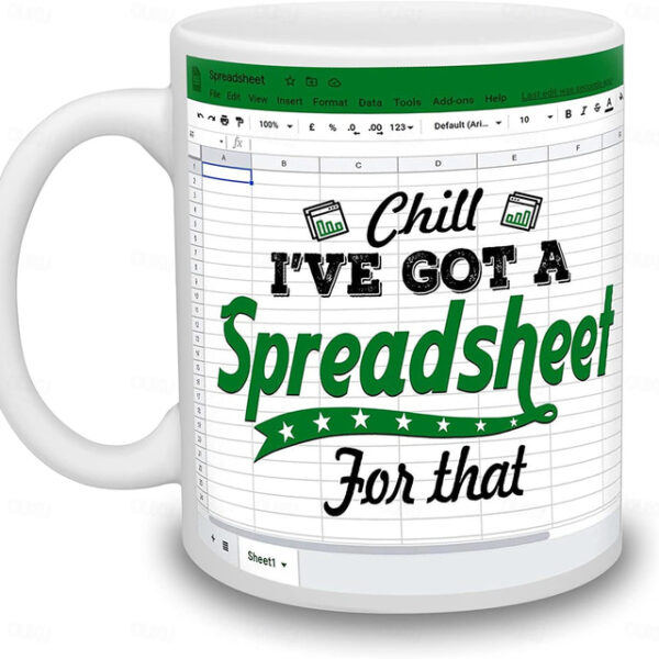 Excel Coffee Mug, Funny Gifts for Women Men Freak In The Sheets Mug Gifts for Boss CPA Friend Coworkers Accountant White Ceramic Office Mug 11.8 oz 20