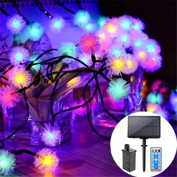 Firefly Dandelion Fairy String Lights 10M-50M Solar and Plug-in Dual Purpose Outdoor Waterproof Blossoms String Lights Flowers Creative String Lights