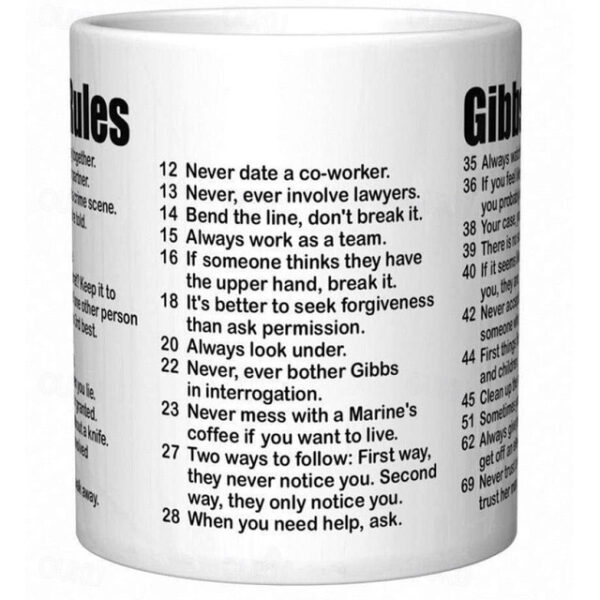 Gibbs Rules mugs 11oz Simple Office Ceramic Coffee Mug Success criteria Tea Cup Gift For Your Wife Husband 2025 - US $16.99