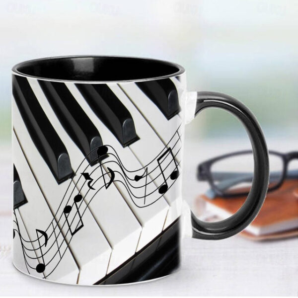 Guitar Coffee Cup Musical Coffee Mugs, Guitar Cup Travel Mug Funny Drinking Cup Desk Decor,11.2oz Ceramic Mug Tea Mug, Birthday Christmas Gifts for Mu