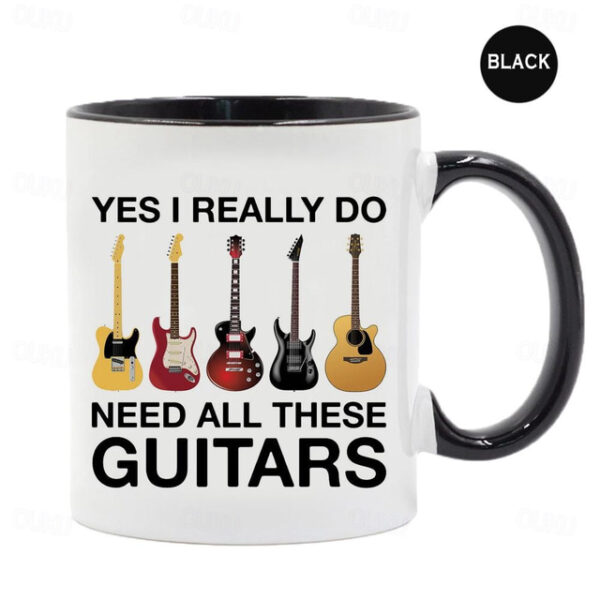 Guitar Coffee Cup Musical Coffee Mugs, Guitar Cup Travel Mug Funny Drinking Cup Desk Decor,11.2oz Ceramic Mug Tea Mug, Birthday Christmas Gifts for Mu