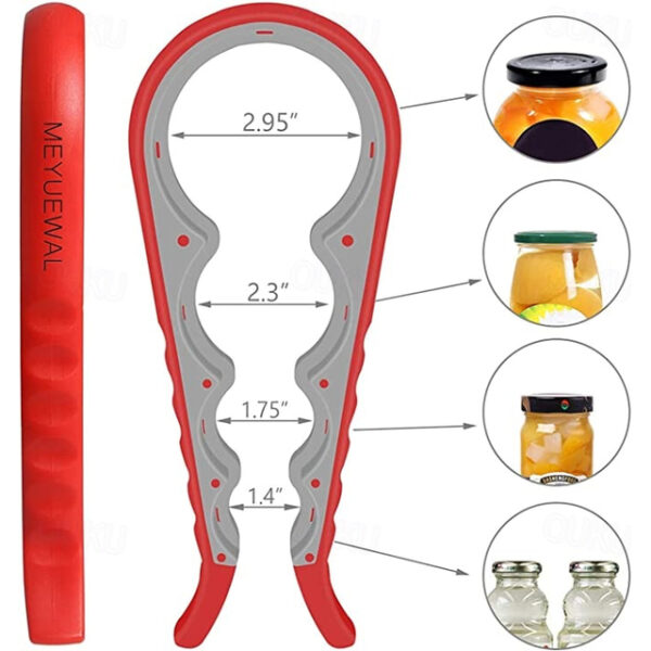 Jar Opener 5 in 1 Multi Function Can Opener Bottle Opener Kit with Silicone Handle Easy to Use for Children Elderly and Arthritis Sufferers 2025 - US