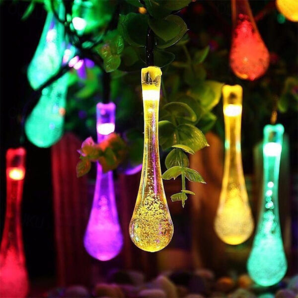 LED Solar String Light 5M 20LEDs Water Drop Bubble Ball Solar Lights Outdoor Waterproof Landscape Garden Festival Decoration Lantern Tree Patio Light