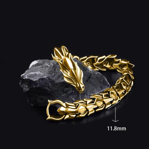 longrui cross-border new products retro dragon head longlin bracelet hip-hop domineering exaggerated punk keel bracelet wholesale 2025 - US $8.49