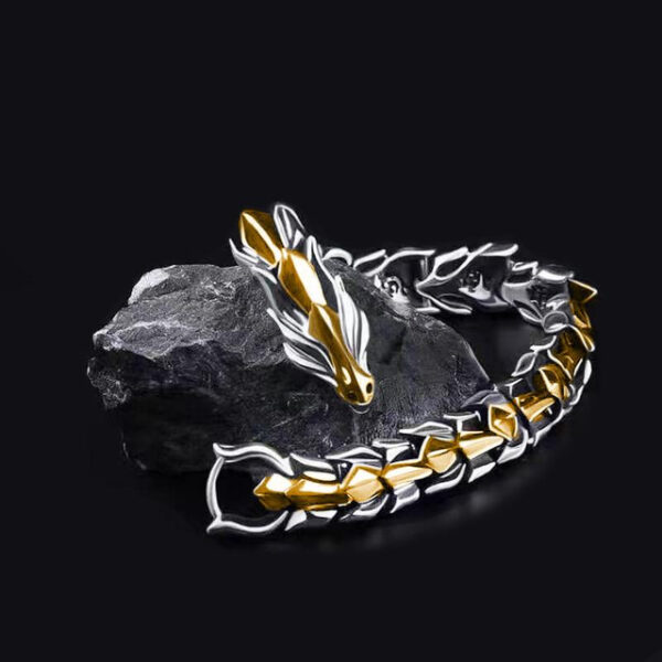 longrui cross-border new products retro dragon head longlin bracelet hip-hop domineering exaggerated punk keel bracelet wholesale 2025 - US $8.49