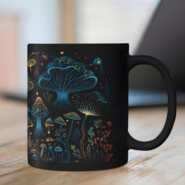 Magic Mushroom Mug, Mushroom Mug, Black Mushroom Coffee Cup, Novelty Coffee Mugs, Cute Bioluminescent Mushroom Gifts, Gifts For Mushroom Lovers 2025 -