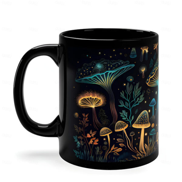 Magic Mushroom Mug, Mushroom Mug, Black Mushroom Coffee Cup, Novelty Coffee Mugs, Cute Bioluminescent Mushroom Gifts, Gifts For Mushroom Lovers 2025 -