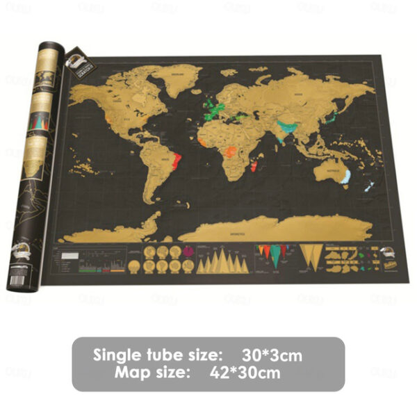 Map World Edition Large Black Gold Style Scratchable Travel Map Hanging Picture Luxury World Map Designed for Travelers 2025 - US $8.99