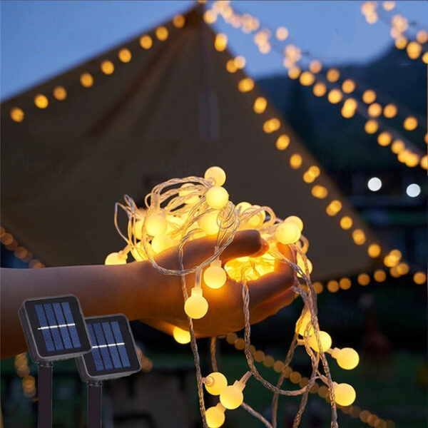 Mini Globe String Lights Solar LED Fairy String Lights Christmas Lights 12M 100LED 5M 20LED Outdoor Waterproof IP65 Camping Flexible Holiday Lights f