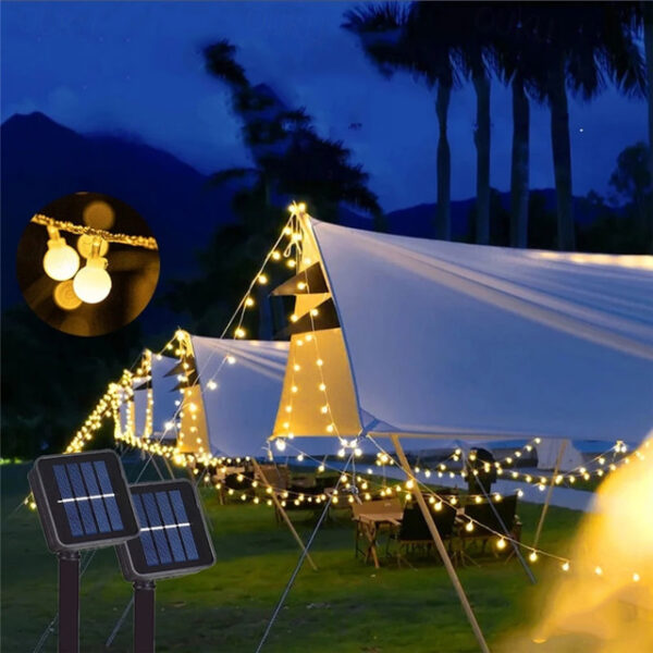 Mini Globe String Lights Solar LED Fairy String Lights Christmas Lights 12M 100LED 5M 20LED Outdoor Waterproof IP65 Camping Flexible Holiday Lights f