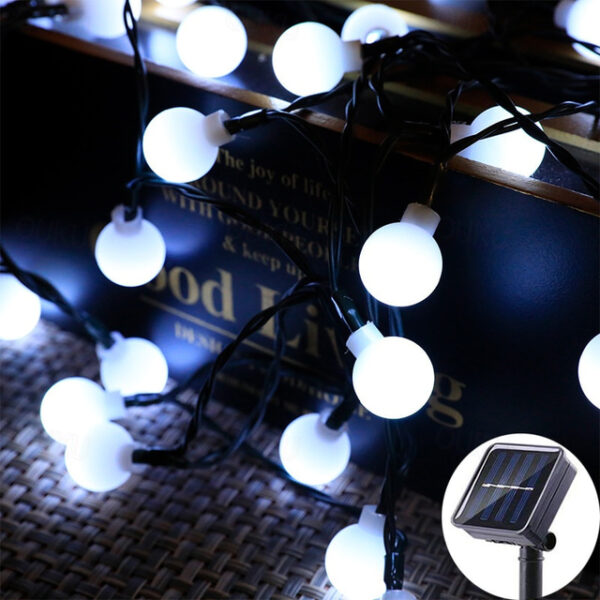 Mini Globe String Lights Solar LED Fairy String Lights Waterproof 12M 7M 6.5M 8 Modes Lighting Outdoor Garden Decoration Light Christmas Tree Hanging