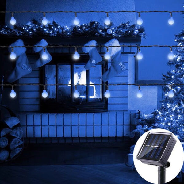 Mini Globe String Lights Solar LED Fairy String Lights Waterproof 12M 7M 6.5M 8 Modes Lighting Outdoor Garden Decoration Light Christmas Tree Hanging